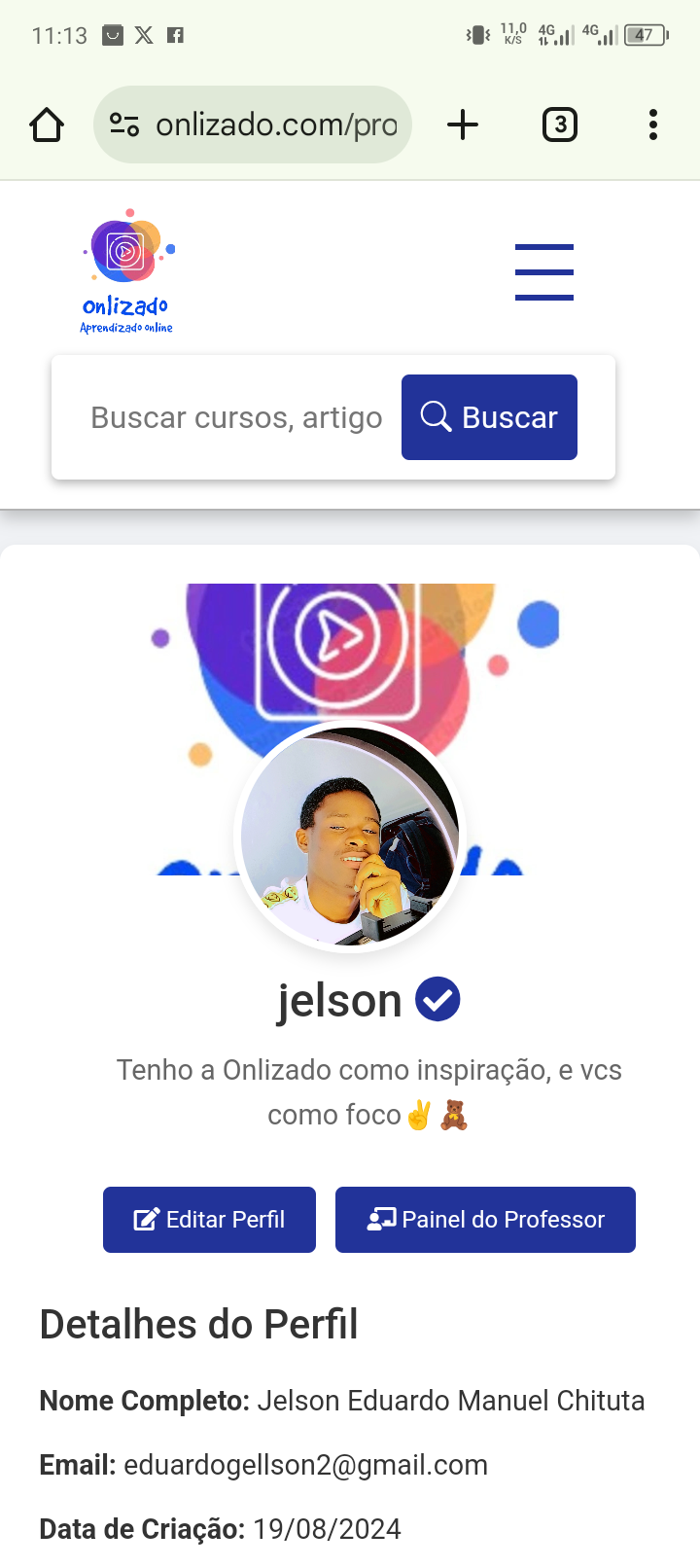 Foto do instrutor